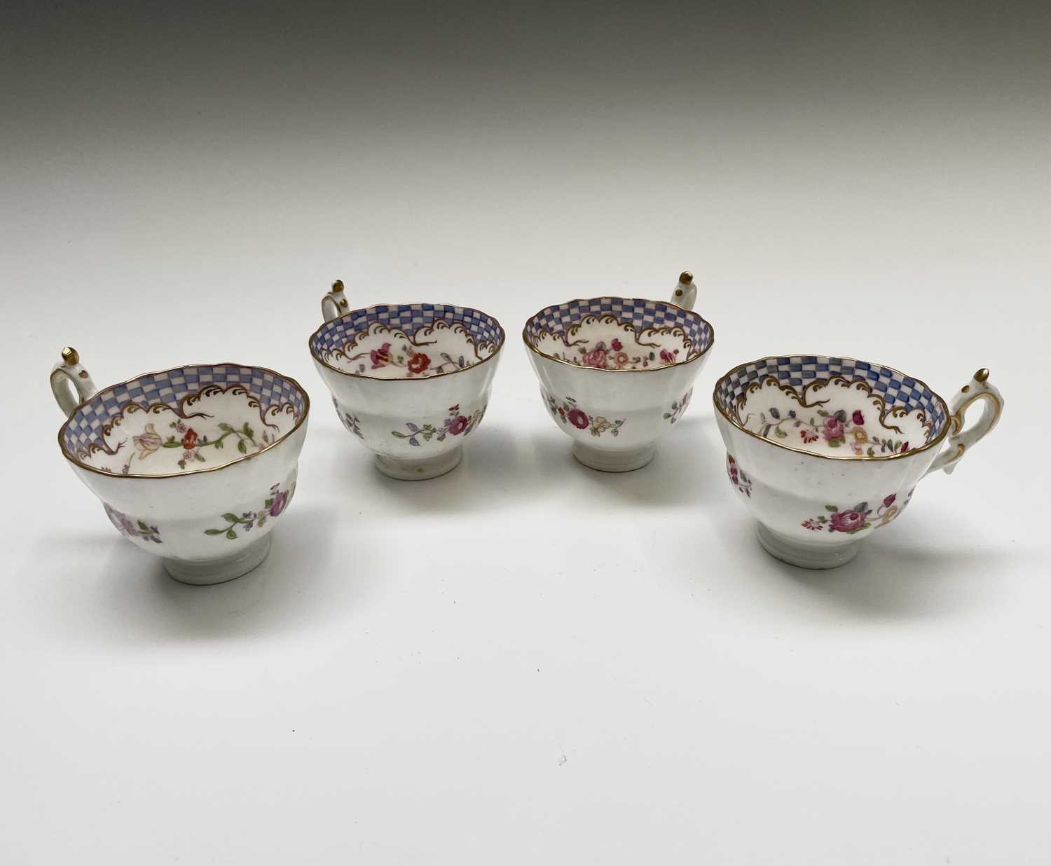 A Victorian tea service with floral decoration, comprising teapot, sucrier, milk jug, five - Image 12 of 21