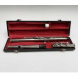 A silver plated flute, 'F.I.S.M. Rampone & Cazzani Milano', numbered 13545, cased.