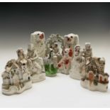 A collection of nine Victorian Staffordshire figures. Provenance:Michael Trethewey. A Gentleman of