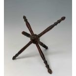 A Victorian mahogany cat or plate stand, with five turned legs, height 20cm, width 30cm.