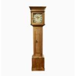 A Victorian pine cased thirty hour longcase clock, the square painted dial signed John Broad,