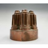 A Victorian copper jelly mould, height 13cm, diameter 14cm. Provenance:Michael Trethewey. A