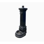 A Victorian style cast aluminium pump, second half 20th century, the tapered square upright fitted