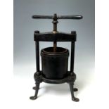 A Kenrick & Sons cast iron apothecary's tincture press, height 83cm, width 37cm. Note: This tincture