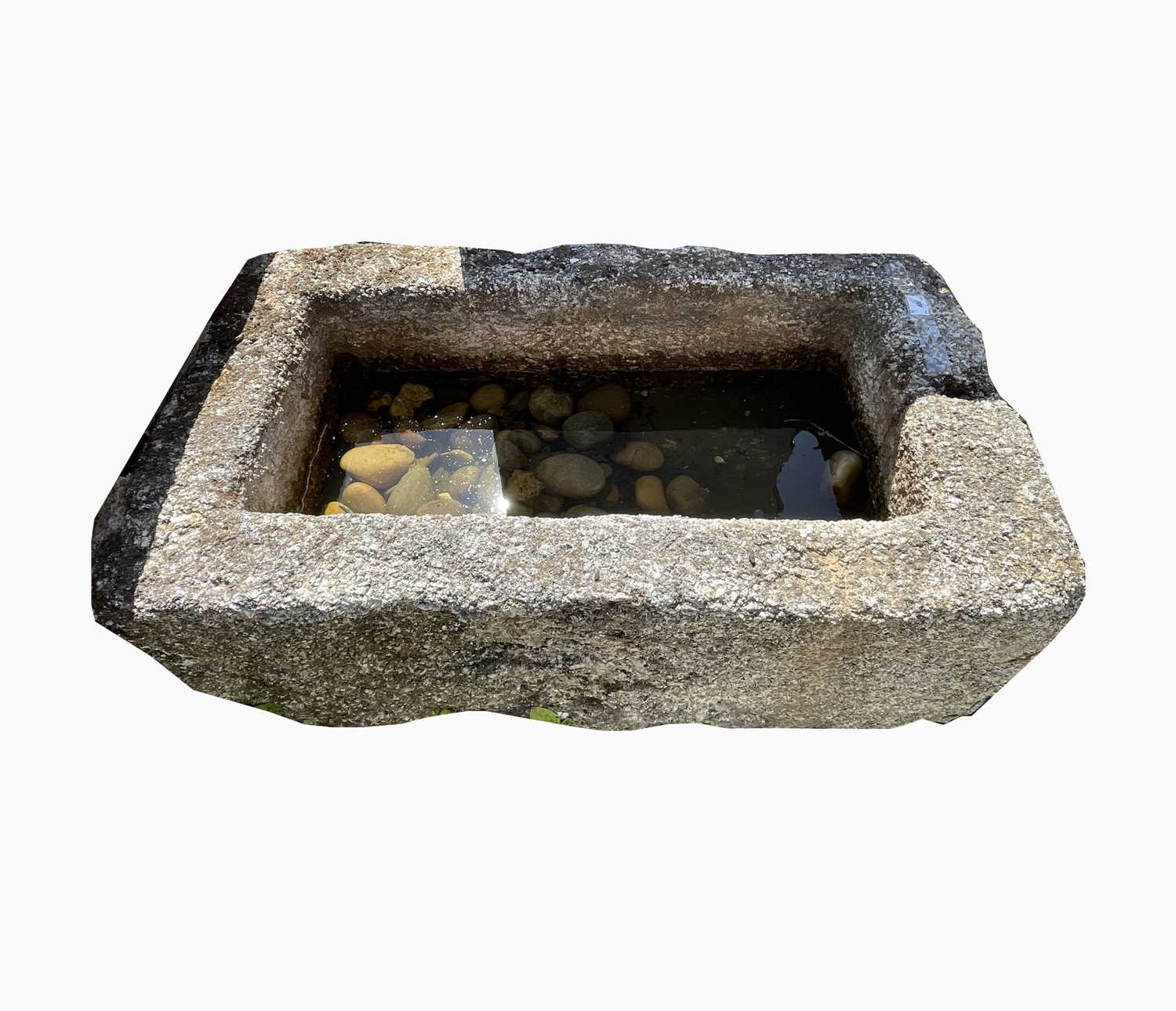 A large granite trough of rectangular form. Height 35cm, width 92cm, depth 55cm.Condition report: - Image 4 of 4