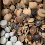 A collection of numerous ceramic, wooden and glass drawer knobs etc. Of interest to cabinet makers