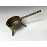 An 18th century bronze skillet, the handle stamped Wasbrough 3, of typical form, height 15cm,