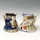 A Victorian Staffordshire toby jug, height 14.5cm, width 10.5cm and another Toby jug. Provenance: