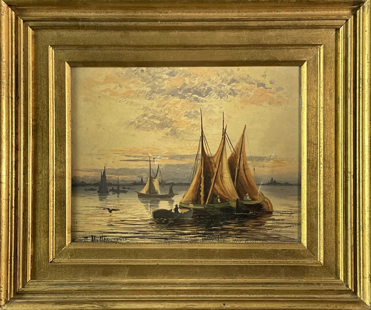 P. Miller(?) Shipping A pair of Victorian Oils on canvas 17x22cm - Image 5 of 7