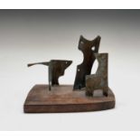 William BLACK (20th Century British)Animal Forms & Standing Stones Oxidised copper sculpture on a