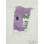 Paul HOGARTH (1917-2001)Mykonos CafeWatercolour Initialled and inscribed 18.5 x 14cmPainted for