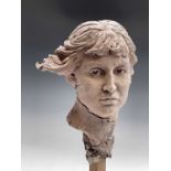 Alec WILES (1924)Female Head Clay sculpture Height 58cm