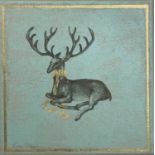 Maggie O'BRIENEmperor Stag Oil and gold leaf on canvas Signed Further signed and inscribed to