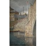 Alec WILES (1924) City Bridge Oil on board Signed and dated '90 59x35cm
