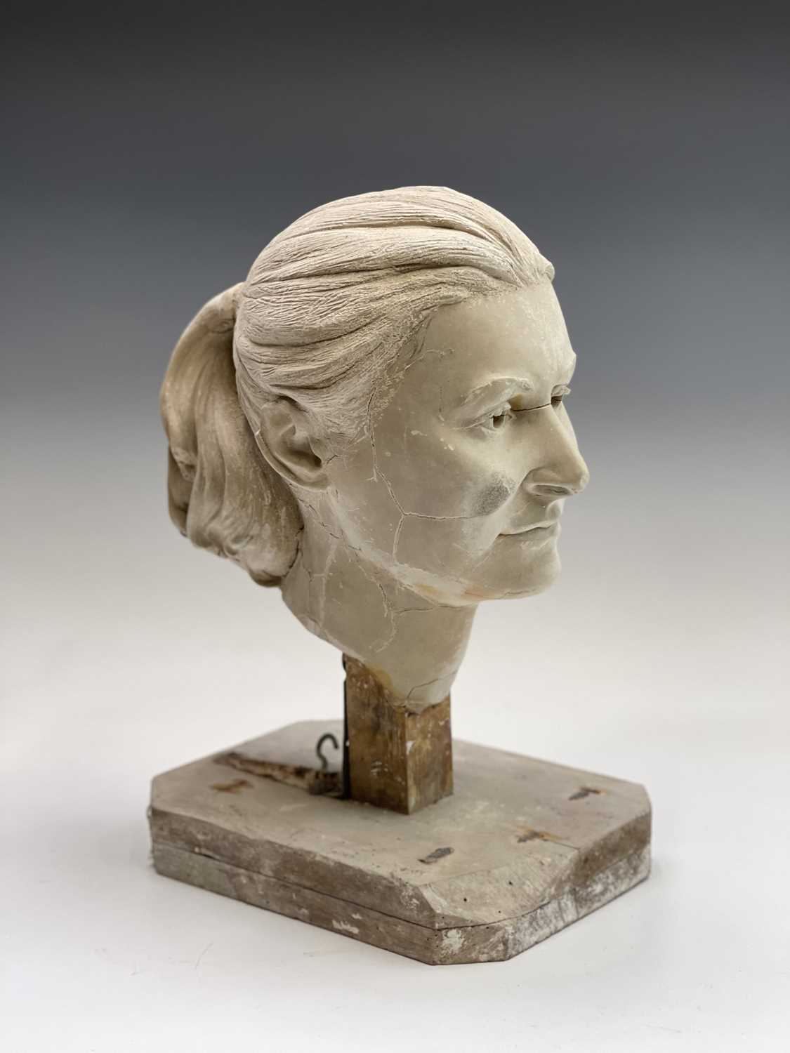 Alec WILES (1924)Female Head Plaster sculpture Height 38cm - Image 8 of 8