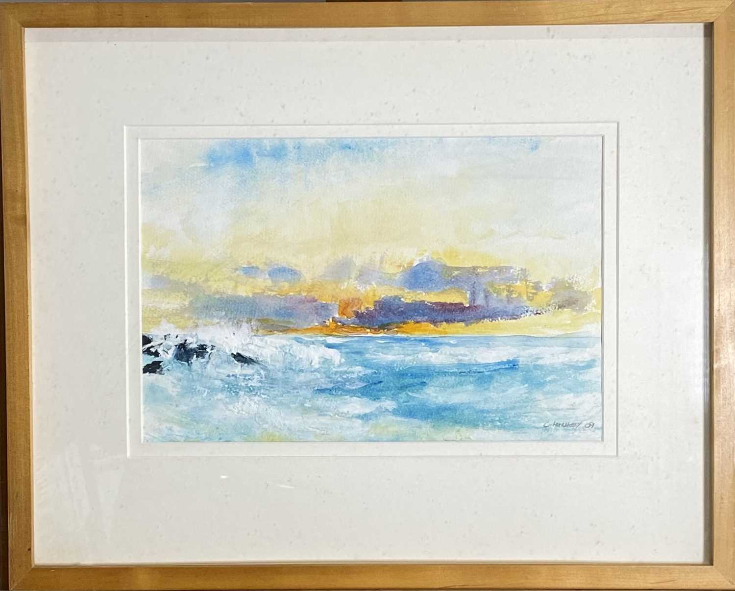 Chris HANKEY (1963)Sunset Seascapes Two mixed media works Each signed and dated '09Each 22 x 33cm - Image 2 of 3