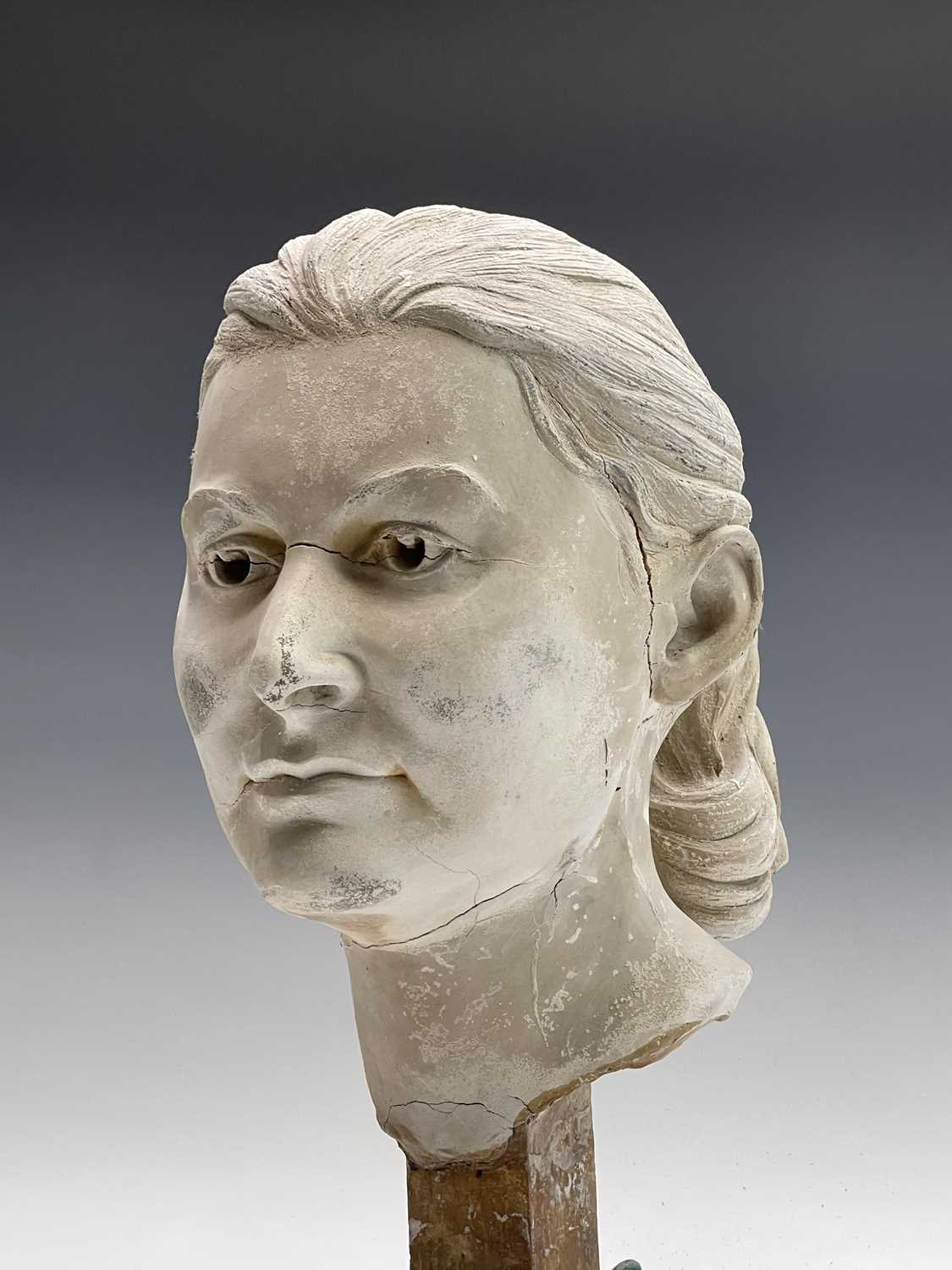 Alec WILES (1924)Female Head Plaster sculpture Height 38cm - Image 6 of 8