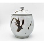 Bill Marshall (1923-2007) A studio porcelain jar and cover with iron brushwork Personal seal Ht
