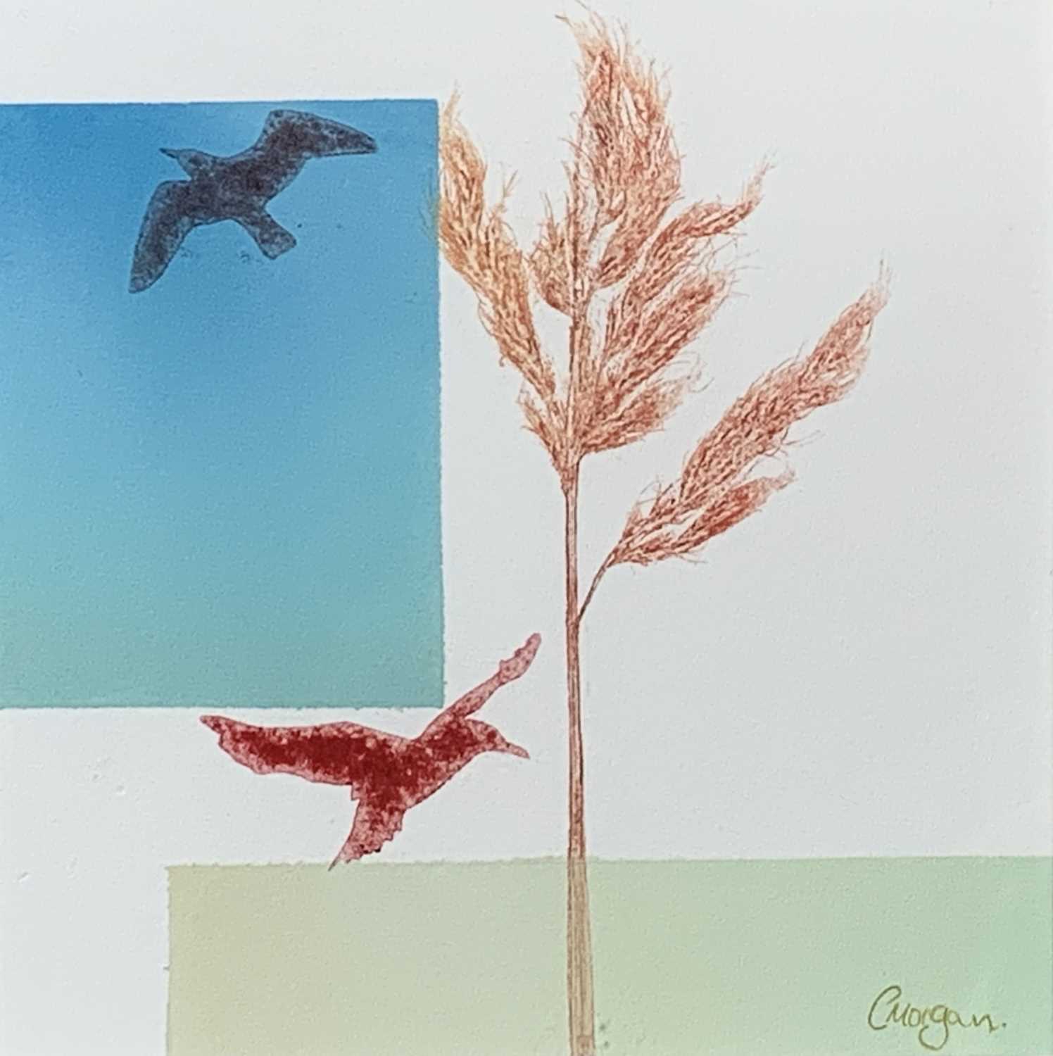 Charlotte MORGAN 'Love Birds' and 'Park Life'Two monoprints Each signed Together with a mezzotint ' - Image 7 of 9