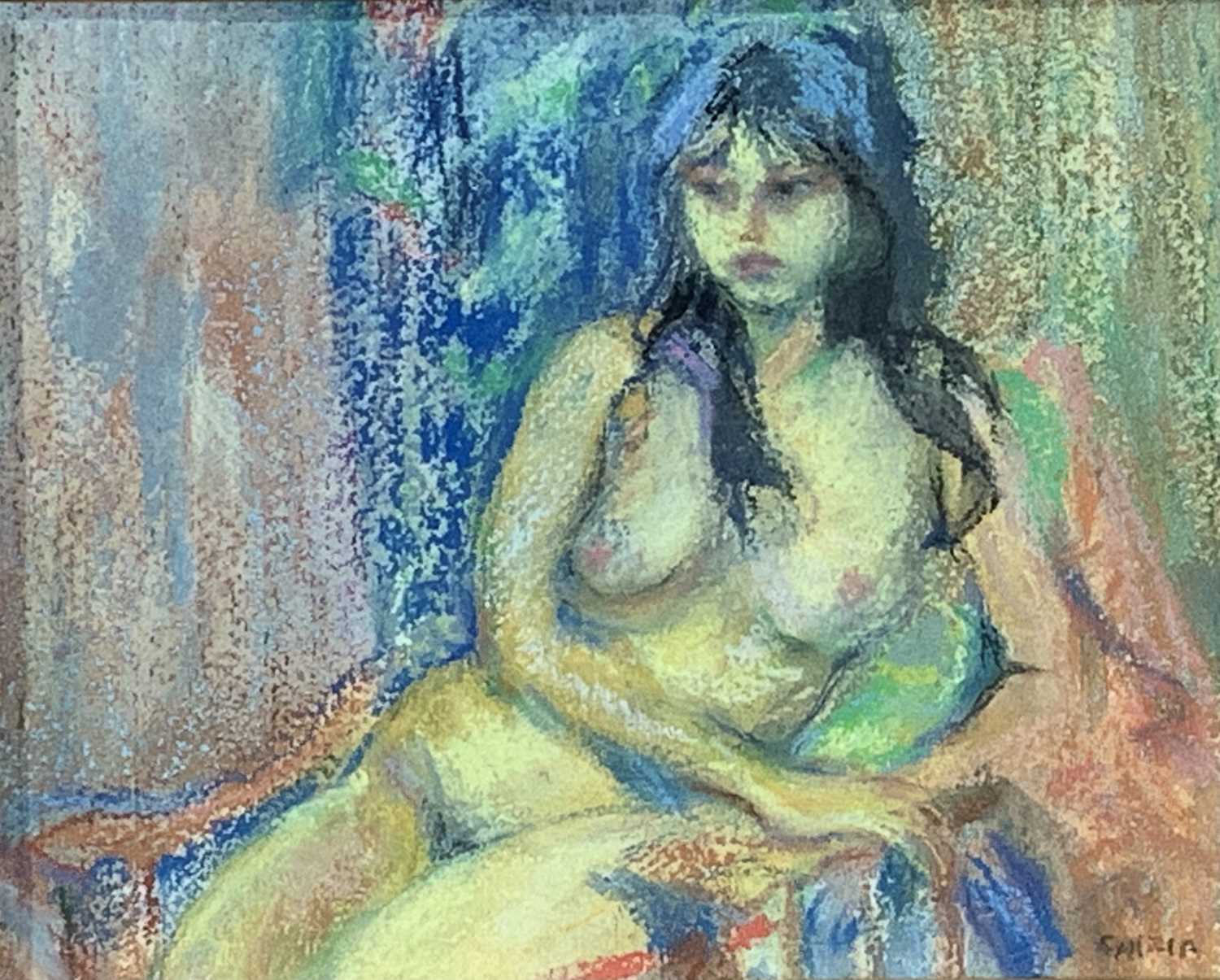 Cinzia BONADA (XX) Nude Pastel Signed, label to verso 21x26cmCondition report: We have not