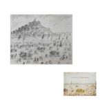 Simeon STAFFORD (1956)St Michael's Mount Pencil drawing on paper Signed Further signed and inscribed