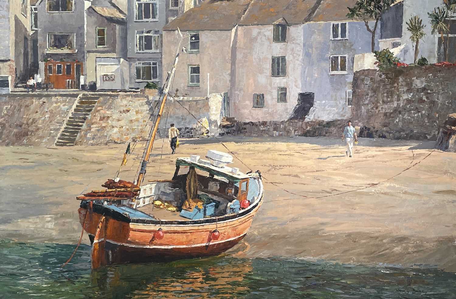 Nancy BAILEY (1913-2012)Ebbing Tide, St Ives Oil on canvas Signed Inscribed to verso 61 x 91cm