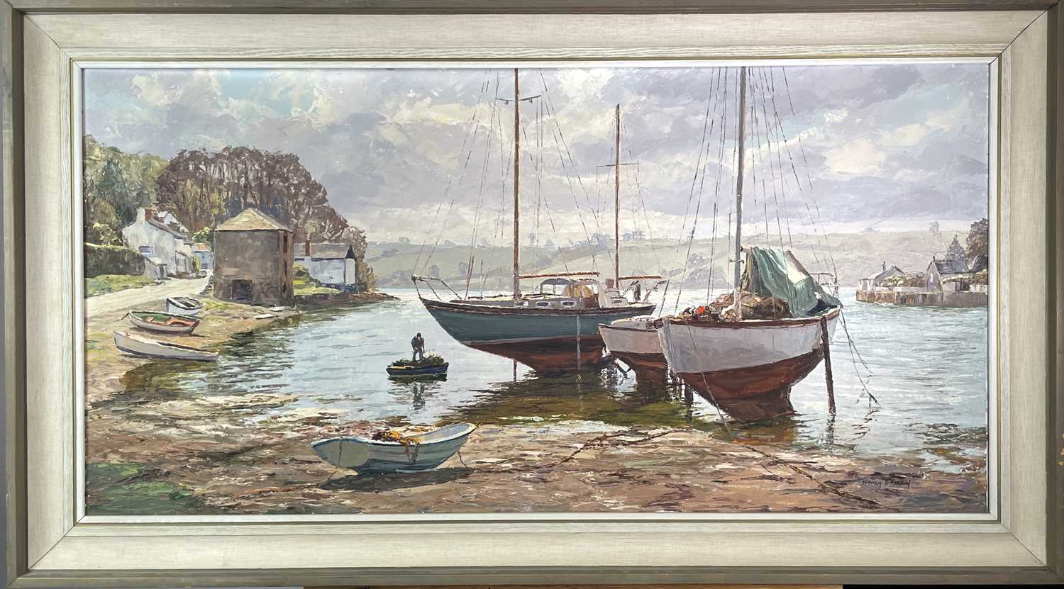 Nancy BAILEY (1913-2012)Sheltered Mooring, LerrynOil on canvas Signed Inscribed to verso 51 x 101cm - Image 2 of 3