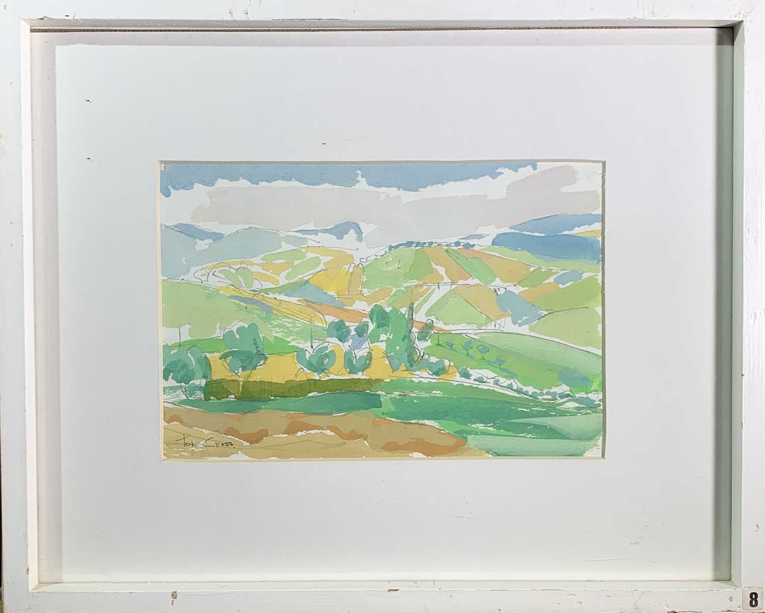 Tom CROSS (1931-2009) Landscape at San Ginesio 1981 Gouache Signed 19 x 28cm - Image 2 of 3