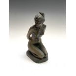 Alec WILES (1924)Kneeling NudeBronzed resin sculptureSigned Height 32cm