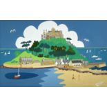 Richard LODEY (1950) St Michael's Mount Acrylic/gouache Initialled 20 x 31.5cm