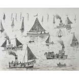 Simeon STAFFORD (1956)Sail and Steam Day Pencil drawing on paper Signed Further signed and inscribed