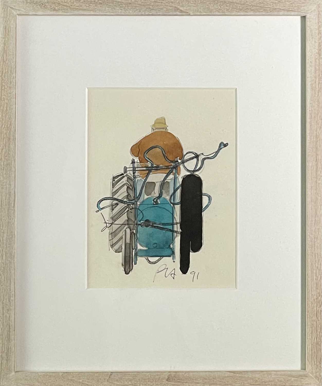 Paul HOGARTH (1917-2001)'Peasant Driving Tractor'Watercolour Signed and dated '9116 x 12cm - Image 3 of 3