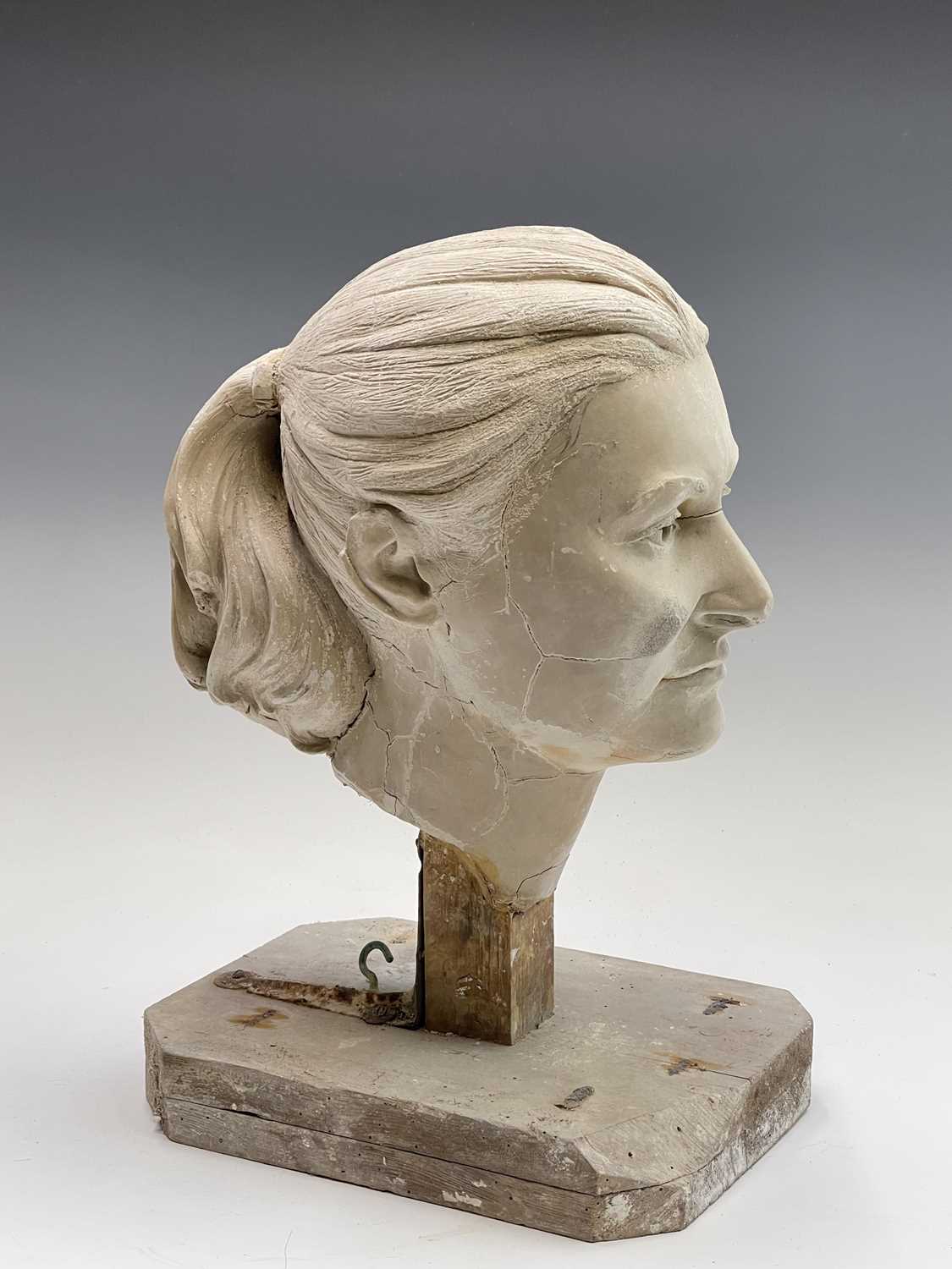 Alec WILES (1924)Female Head Plaster sculpture Height 38cm - Image 2 of 8