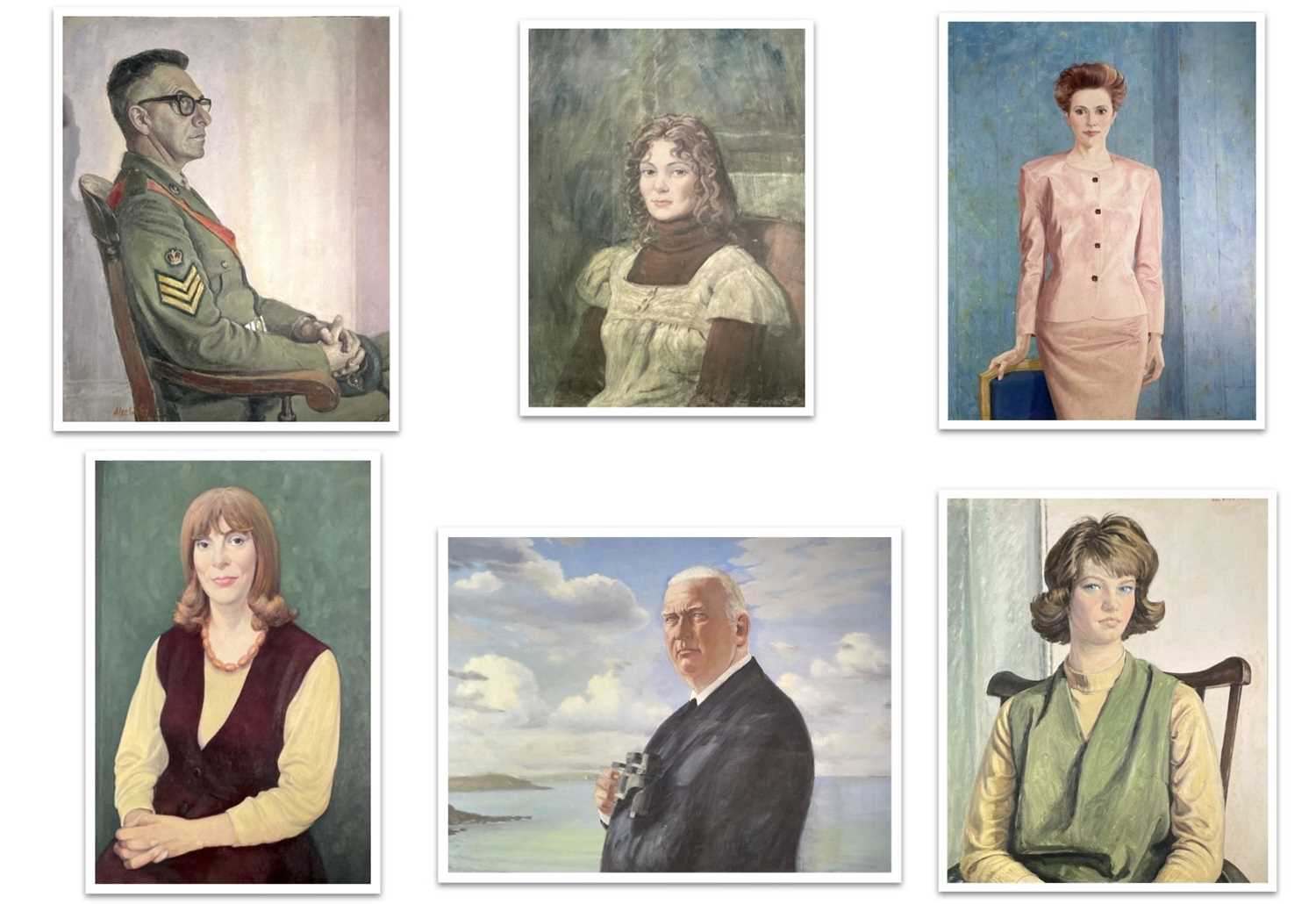 Alec WILES (1924) Six portraits in 0ils They include: The Uniform 90x74cm signed and with Royal