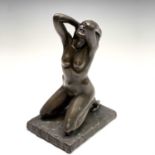 Alec WILES (1924)Kneeling NudeBronzed resin sculpture Signed, dated '97 and numbered 15/150Height