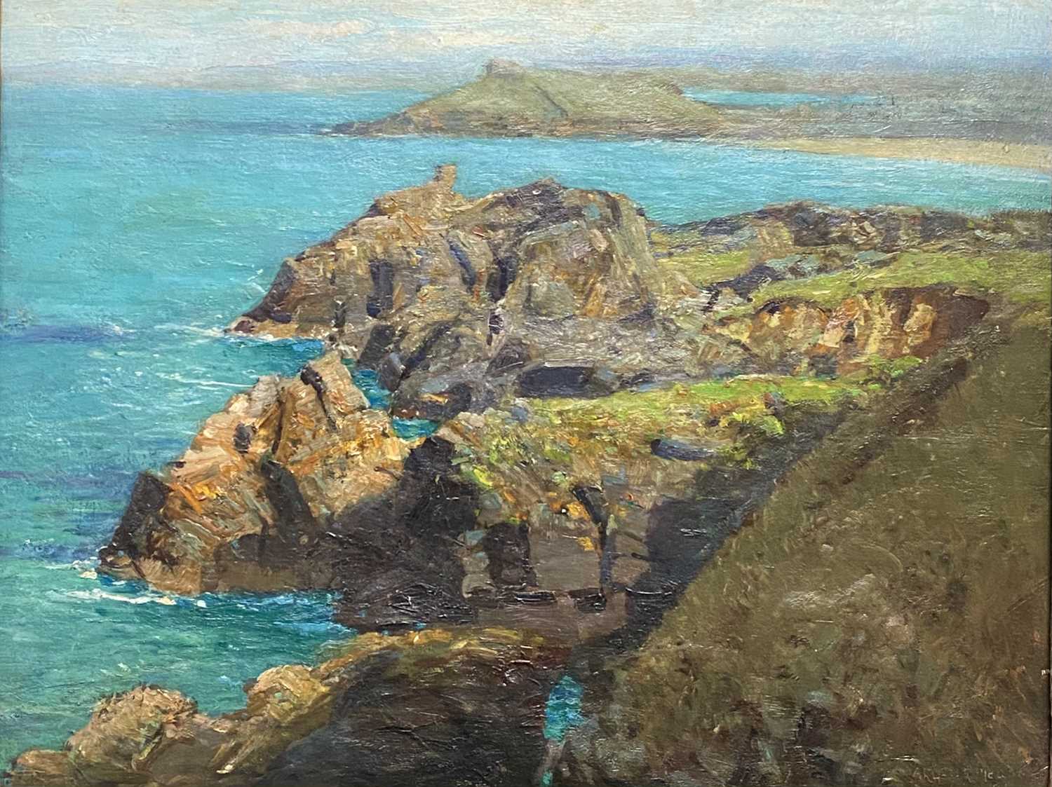 Arthur MEADE (1863-1942) A view over Clodgy to Porthmeor and beyond Oil on canvas Signed 48 x 62cm