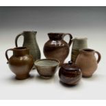 Seven pieces of studio and craft pottery