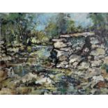 Yram ALLETS Dartmoor Stream Oil on board Signed and inscribed to verso 36 x 46cm