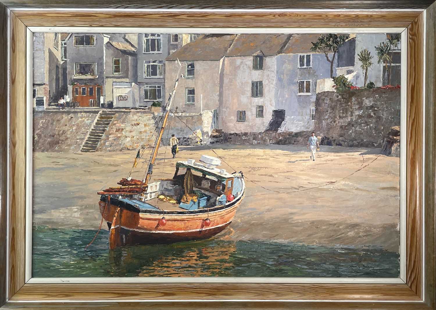 Nancy BAILEY (1913-2012)Ebbing Tide, St Ives Oil on canvas Signed Inscribed to verso 61 x 91cm - Image 2 of 3