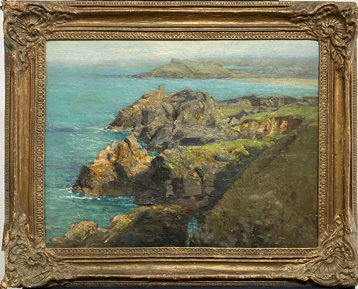 Arthur MEADE (1863-1942) A view over Clodgy to Porthmeor and beyond Oil on canvas Signed 48 x 62cm - Image 3 of 3