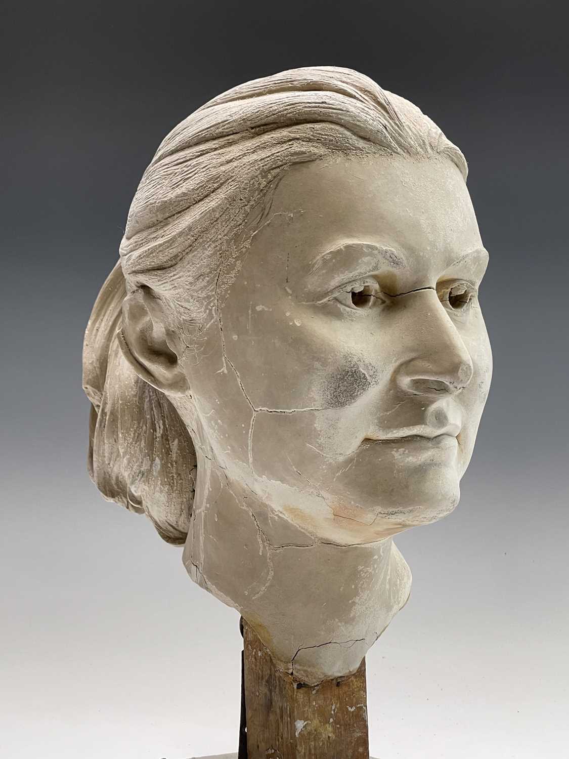 Alec WILES (1924)Female Head Plaster sculpture Height 38cm - Image 4 of 8