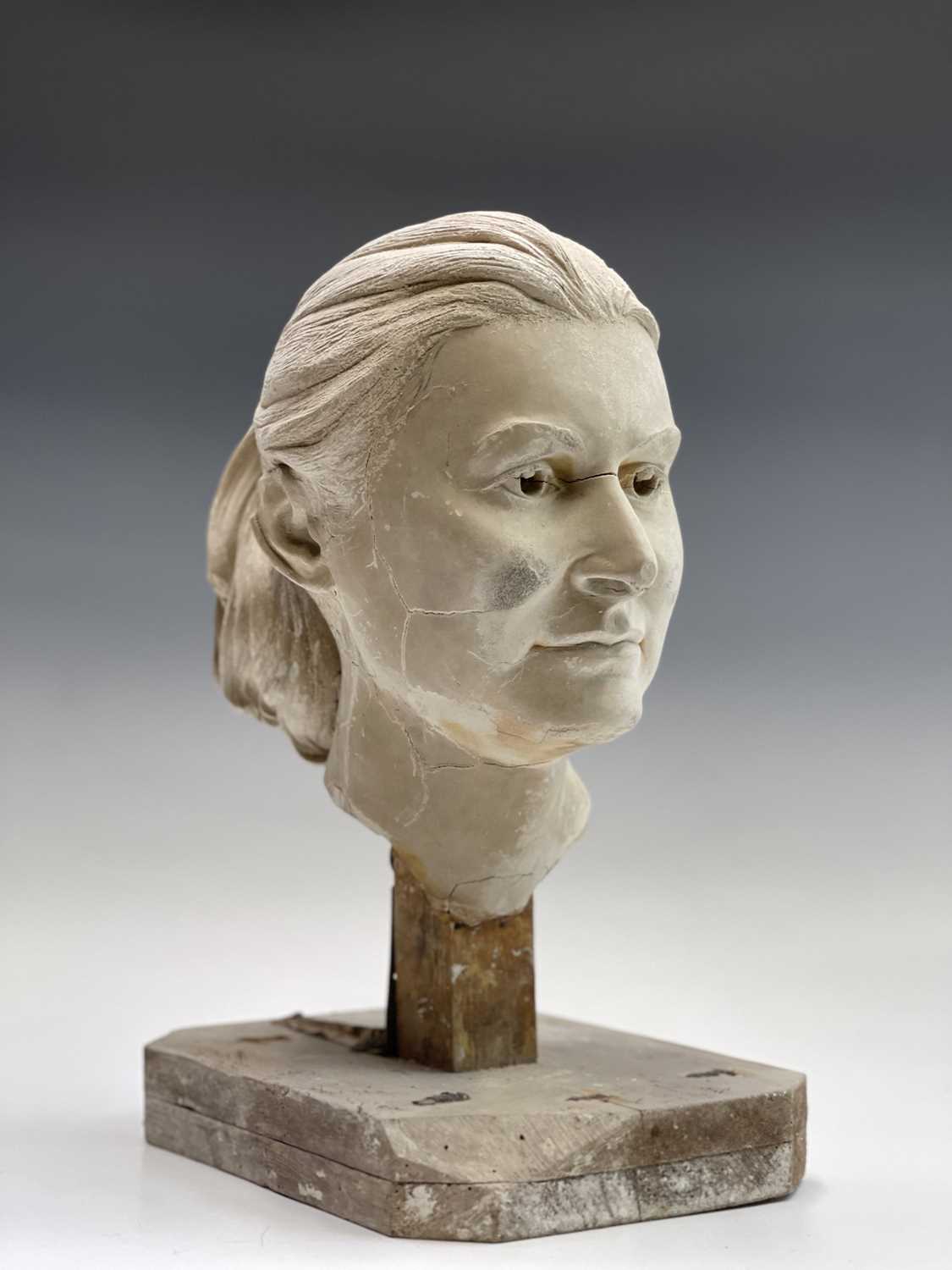 Alec WILES (1924)Female Head Plaster sculpture Height 38cm - Image 3 of 8