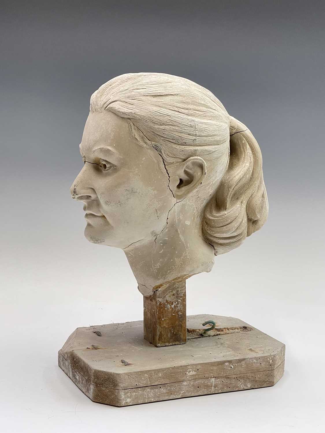 Alec WILES (1924)Female Head Plaster sculpture Height 38cm - Image 5 of 8