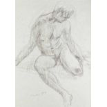 Alec WILES (1924) Seated Male Nude Charcoal Signed and dated 1987 59x43cm