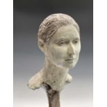 Alec WILES (1924)Female Head Clay sculpture Height 56cm