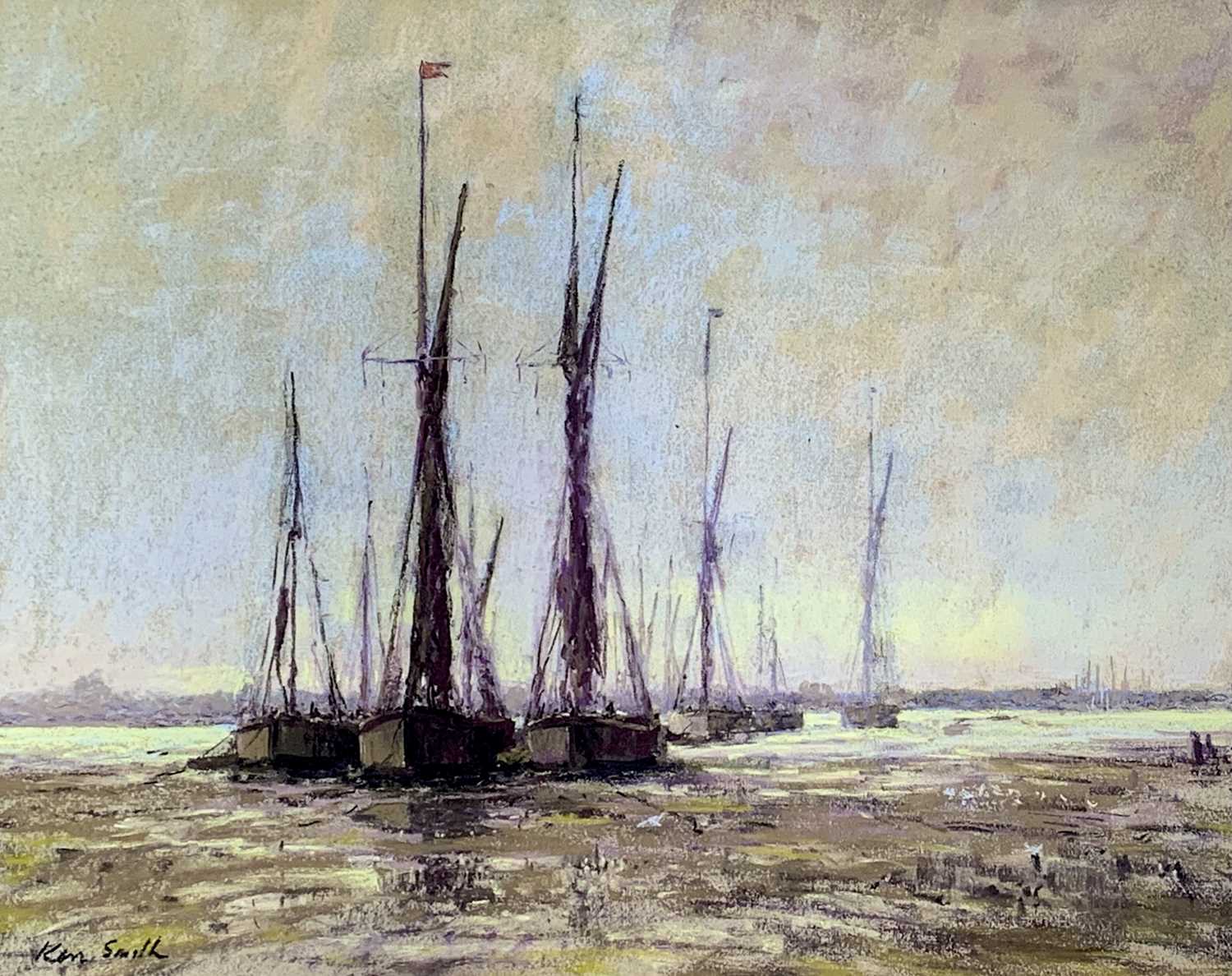 Ken SMITH (1951) Aldeburgh Pastel Signed, inscribed to verso 41x52cm