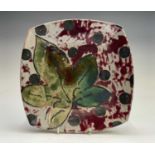 Janice TCHALENKO (1942-2018) Square dish Monogrammed 25.5cmCondition report: We can see no condition