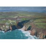 Neil PINKETT (1958)The Minack Theatre and Porthcurno Oil on board Signed Gallery label to verso 29 x