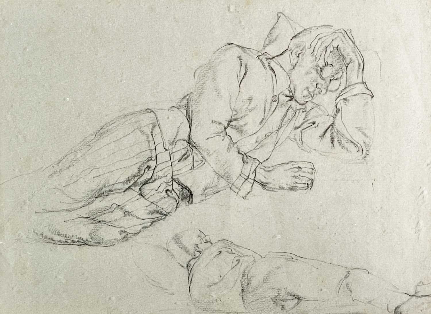 Norman BLAMEY (1914-2000) Figure Study Charcoal To verso a letter from the artist explaining that