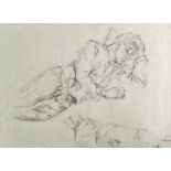 Norman BLAMEY (1914-2000) Figure Study Charcoal To verso a letter from the artist explaining that